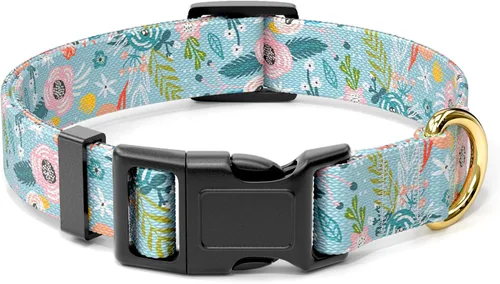 Rnivvi Collar para perros pequeños, lindo collar floral resistente ajustable para cachorros con hebilla de liberación rápida para niño, niña y