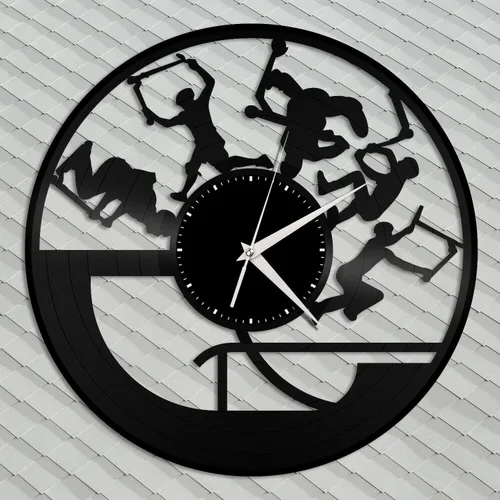 Stunt Scootering Vinyl Wall Clock Unique Gift for Friends Home Room Decoration Vintage Design Office Bar Room Home Decor