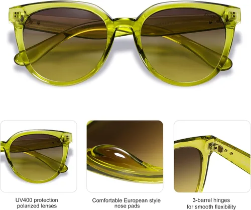 Miniatura 4 de SOJOS Gafas de sol polarizadas redondas para mujer, estilo de moda, protección UV, lentes de sol, SJ2175