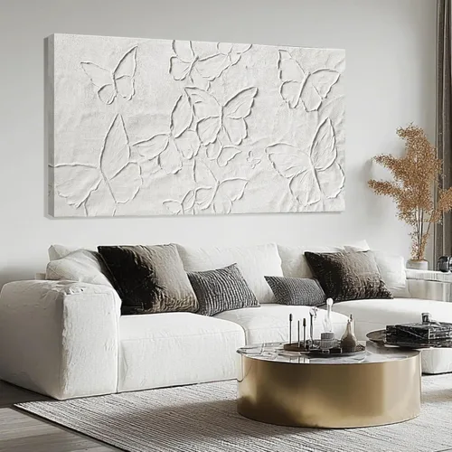 Miniatura 19 de SHEYOYE Lienzo abstracto de montaña gris azul y gris pardo con colinas verde oliva, 32 x 71 pulgadas, decoración de paisaje con textura grande