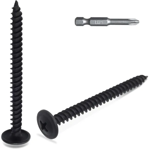 Miniatura 10 de JEGONFRI #8 Kit de surtido de tornillos de cabeza de cercha modificados negros, 132 piezas, Phillips Drive, tornillos de madera, tornillos, surtido