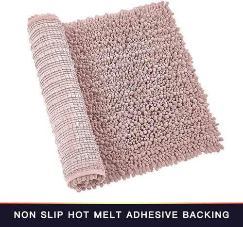 Miniatura 5 de Walensee Alfombra de baño antideslizante (24x17 pulgadas, rosa polvoriento) absorbente de agua, súper suave, lanuda de felpilla, lavable a máquina