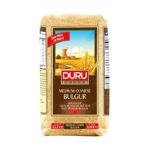 Duru Bulgur grueso medio, 35.2 onzas (35.27 oz), bayas de trigo, 100% naturales y certificadas, alta fibra y proteínas, sin OMG, ideal para recetas