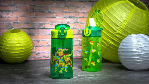 Miniatura 8 de Zak Designs Teenage Mutant Ninja Turtles - Botella de agua para niños para la escuela o viajes, paquete de 2 botellas de agua de plástico duradero