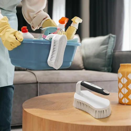 Miniatura 6 de Amazer - Cepillo de fregado para limpieza con agarre cómodo, limpiador de ducha con cerdas rígidas con mango, cepillo limpiador resistente