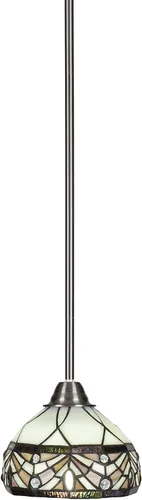Miniatura 237 de Toltec Lighting Paramount - Mini colgante de 1 luz en acabado negro mate con cristal de arte perla de 7 pulgadas y estilo negro