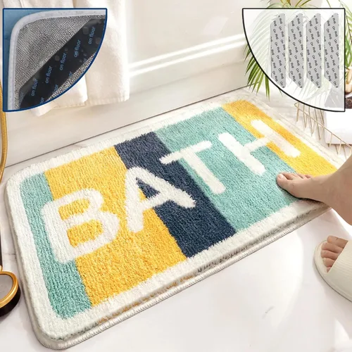 Alfombras de baño de lujo, de 0.78 pulgadas de grosor, extra suaves, absorbentes, no se desprende, se lavan a máquina, alfombra de felpa lanuda Aa001