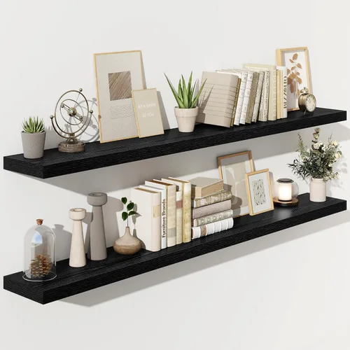 Miniatura 10 de Fun Memories Estantes flotantes – Estante de pared de 9.3 pulgadas de profundidad para decoración y almacenamiento – Estantería de exhibición
