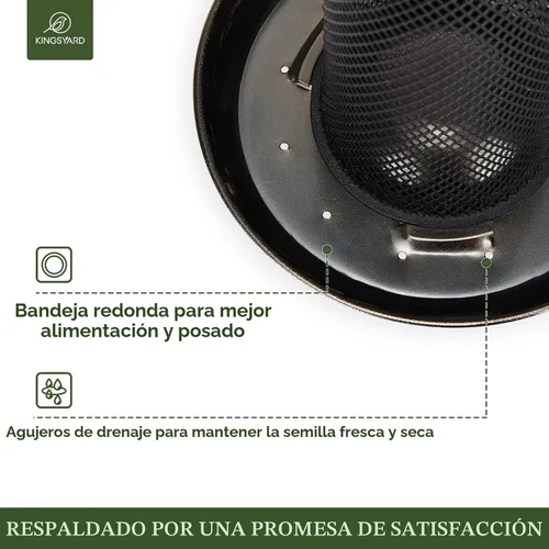 Miniatura 3 de Kingsyard Comederos para pinzones para exteriores colgantes, comedero para pájaros de tubo de malla metálica para semillas de nyjer/cardo, gran