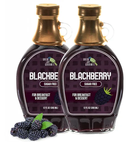 Miniatura 10 de Green Jay Gourmet Jarabe de arándanos sin azúcar, jarabe de desayuno premium sin azúcar con arándanos frescos y jugo de limón, jarabe de panqueques