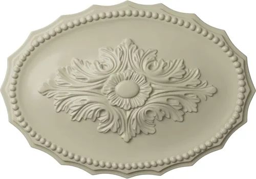 Miniatura 58 de Ekena Millwork CM16OX Medallón de techo Oxford, 16 7/8" W x 11 3/4" H x 1 1/2" P, imprimado en fábrica Imprimación de fábrica.