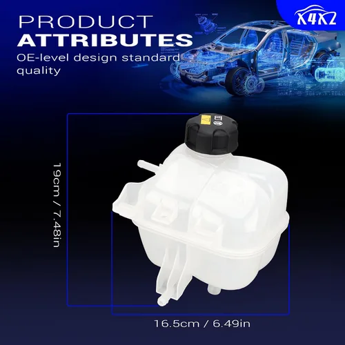 Miniatura 7 de X4XZ 603-332 Tanque de expansión del depósito de refrigerante del motor con tapa para Mini Cooper/BMW 118i 318i i3 i3s i8 Reemplazar # 17137539267