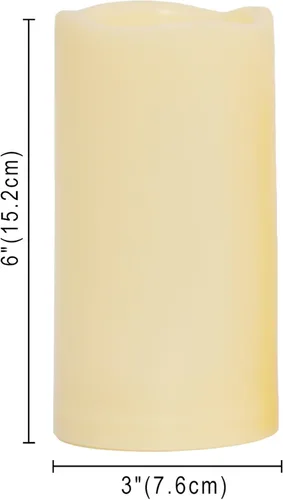 Miniatura 2 de 2 velas LED sin flama, de pilas, impermeables, para exteriores, con temporizador, luz nocturna parpadeante de resina plástica, para decoración