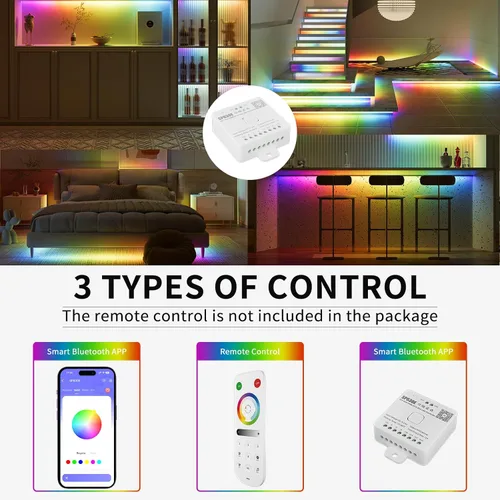 Miniatura 6 de Tira LED COB con chip IC RGB WS2811 de 18 pies, DC12V persecución de color direccionable Pixel RGB luces de cinta LED, luces flexibles multicolor
