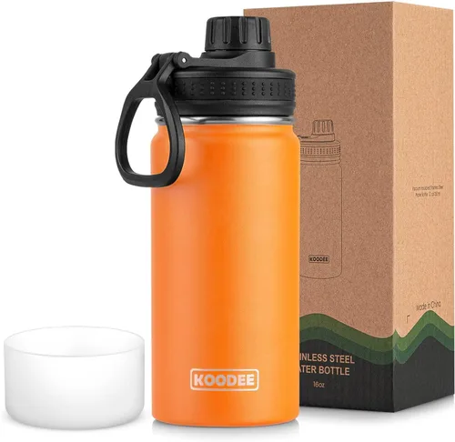 Miniatura 166 de koodee Insulated Water Bottle, 32 oz Stainless Steel Double Wall Vacuum Wide Mouth Sport Bottle with Leakproof Spout Lid (Navy)