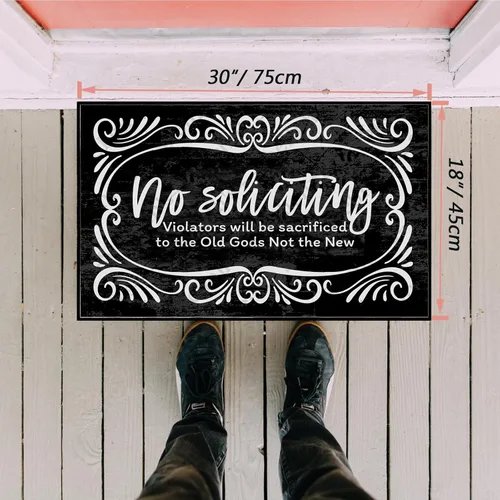 Miniatura 3 de No Soliciting Violators Will Be Sacrificed to The Old Gods Not The New - Felpudo personalizado, divertido tapete de bienvenida antideslizante