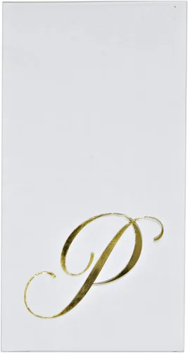 Miniatura 24 de Gift Boutique 100 Servilletas Doradas con Monograma para Invitados Letra B Paquete de Papel Desechable Elegante de Lámina Dorada Metálica Servilleta