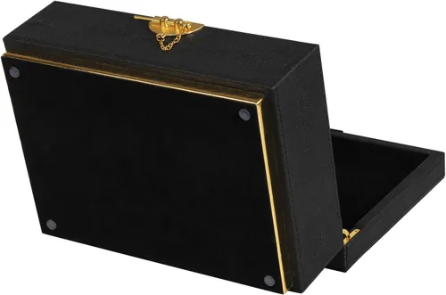 Miniatura 9 de HofferRuffer Elegante Caja Decorativa de Cuero Sintético, Organizador de Caja de Joyería de Almacenamiento, Soporte Organizador de Cosméticos Grande