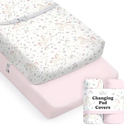 Miniatura 39 de Sábanas de cuna neutrales – Sábanas bajeras para cuna de bebé niña y niño – Paquete de 2 colchones estándar y niños pequeños – Mezcla de algodón