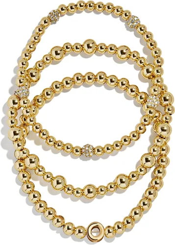 Miniatura 52 de BaubleBar Juego de pulsera Pisa para mujer, tres pulseras de cuentas chapadas en oro, joyería de moda, regalo de moda