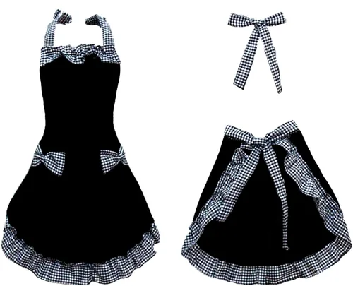 Miniatura 6 de Hyzrz Delantales lindos, adorables, de estilo retro, vintage, coquetos para mujeres y niñas, de cocina, con bolsillos, para el Día de las Madres