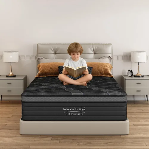 Colchón híbrido de resortes en caja de 10 pulgadas, para dormitorio, apartamento, habitación de invitados, soporte firme medio con bobinas en