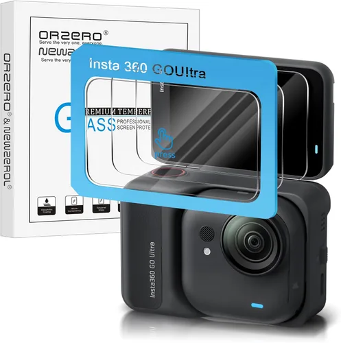 Orzero Paquete de 3 protectores de pantalla de cámara compatibles con accesorios Insta360 GO Ultra, protector de pantalla con herramienta de