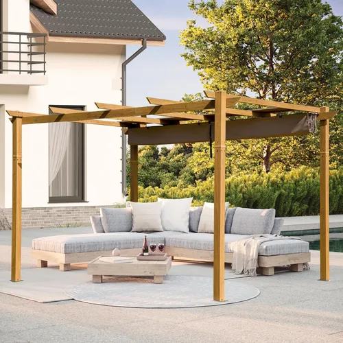 Miniatura 14 de Domi Pergola 10 x 10 pies, pérgolas retráctiles, pérgola con rejilla, pérgolas y cenadores, pérgolas al aire libre, pérgola independiente, toldo