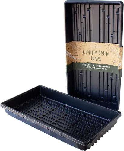 Miniatura 11 de Bandejas de cultivo de 20 x 10 pulgadas, sin agujeros de drenaje, de plástico reciclado, bandejas para brotes de hierba de trigo, cultivo