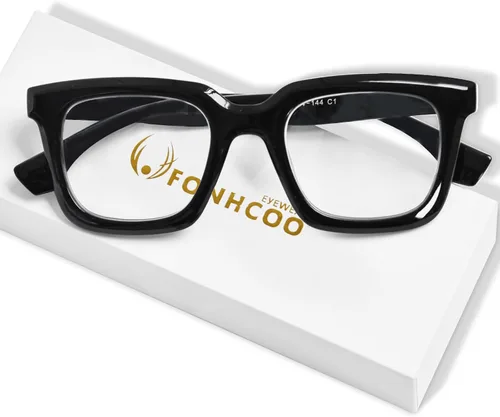 FONHCOO Lentes de lectura para mujeres y hombres, bloqueo de luz azul, cuadrados, elegantes, para lectura de computadora con bisagra de resorte,