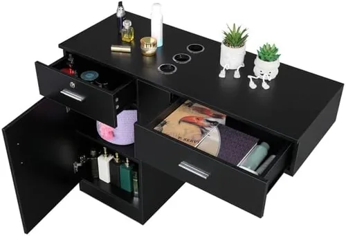 Miniatura 9 de Gabinete de almacenamiento de salón de montaje en pared, estaciones de salón de belleza, estación de peluquería de montaje en pared, equipo de spa