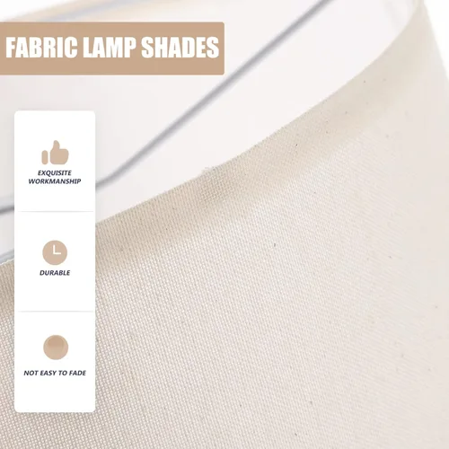 Miniatura 3 de Beaupretty Pantalla de la lámpara de la pantalla de la lámpara 2 unids mesa s lino cubierta de luz de repuesto tambor pantalla para lámpara de pie