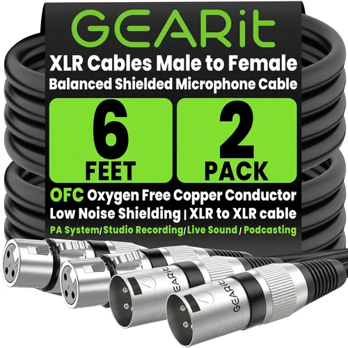 Miniatura 21 de GEARit XLR - Cable de micrófono macho a hembra (10 pies, paquete de 6) mezclador blindado equilibrado de 3 pines, estudio de grabación, podcast