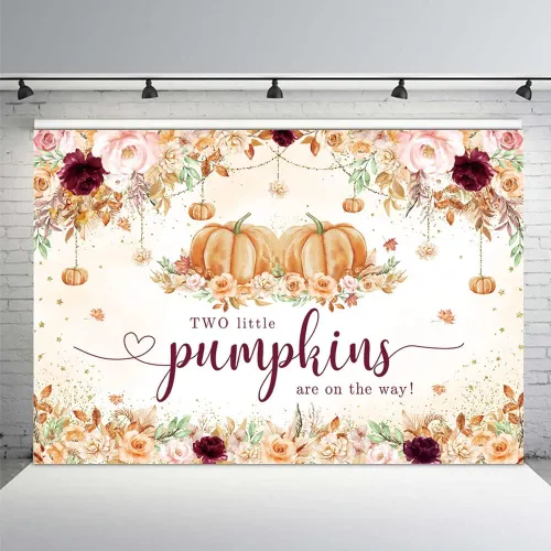 Miniatura 7 de MEHOFOND Telón de fondo de baby shower de calabaza pequeña de 7 x 5 pies para niñas, estilo bohemio, otoño, floral, recién nacido, decoración