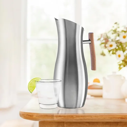 Miniatura 4 de OGGI Jarra de acero inoxidable - Jarra de agua de acero inoxidable con protector de hielo, jarra de agua, gran recipiente de metal