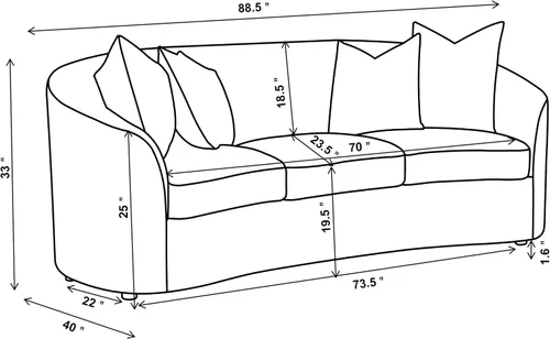 Miniatura 3 de Coaster Home Furnishings Rainn - Sofá tapizado con respaldo apretado