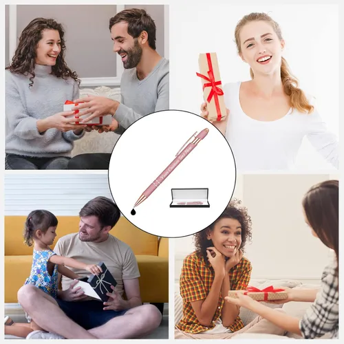 Miniatura 7 de Hasta 300 bolígrafos personalizados con nombre grabado gratis, lápiz capacitivo, logotipo, regalo de texto para hombres y mujeres, tinta negra