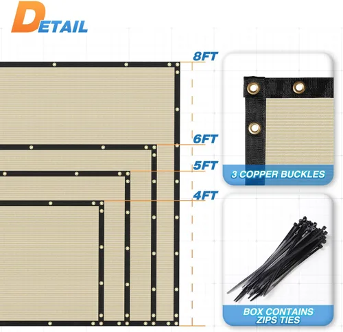 Miniatura 3 de TANG Sunshades Depot - Pantalla de valla de privacidad beige bronceado de 5 x 20 pies, pantalla de valla temporal de 150 GSM, resistente cubierta