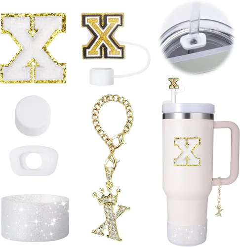 Miniatura 23 de Mity Rain Set de 6 piezas de accesorios para taza para Stanley de 30 oz y 40 oz con asa, tapa para pajita, dije con iniciales de taza, bota