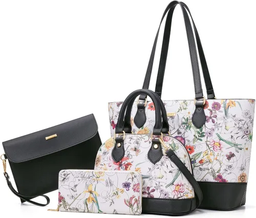 Miniatura 25 de 4 piezas de bolsos de moda para mujer, carteras, bolsos de hombro, bolsos de mano casuales, bolsos cruzados, juego de bolsos de regalo para damas