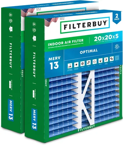 Miniatura 21 de Filterbuy Filtro de Aire MERV 13 de 20 x 25 x 5 pulgadas para defensa óptima contra el humo y las alergias (paquete de 2), filtros plisados