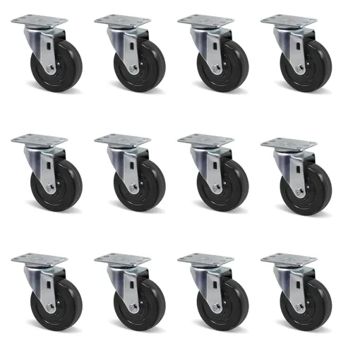 Miniatura 16 de Juego de 4 ruedas giratorias de 3 pulgadas, ruedas giratorias resistentes, ruedas de goma dura para muebles de camión de plataforma, carrito móvil