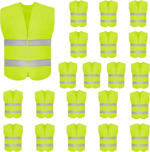 Miniatura 7 de DUSKCOVE Paquete de 10 chalecos de seguridad de alta visibilidad para trabajo de tráfico, correr, topógrafo y guardia de seguridad, chaleco