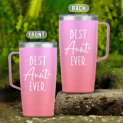 Miniatura 2 de SANDJEST Mejor Taza para Tía Taza de Tía con Asa 20oz Acero Inoxidable Taza de Café Aislada para Viaje Regalos para Tías de Sobrina Sobrino Regalo
