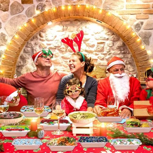 Miniatura 8 de 50 recipientes de aluminio para galletas de Navidad, con tapas, desechables con cubiertas de cartón con temática navideña, moldes para hornear