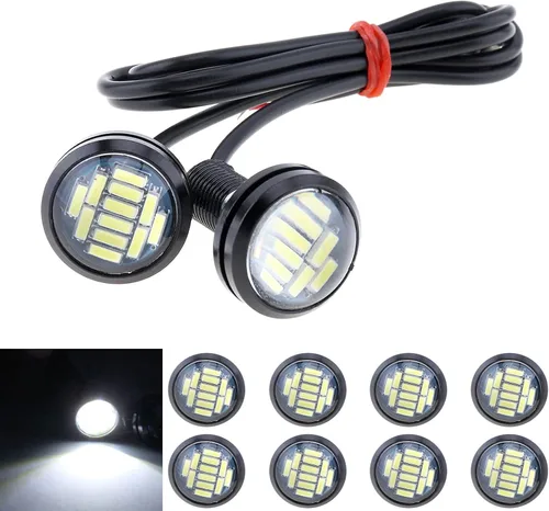 10 unids 0.709 in coche Eagle Eye DRL Led diurna Correr luces LED 12V copia de seguridad reversa señal de estacionamiento lámparas de automóviles,