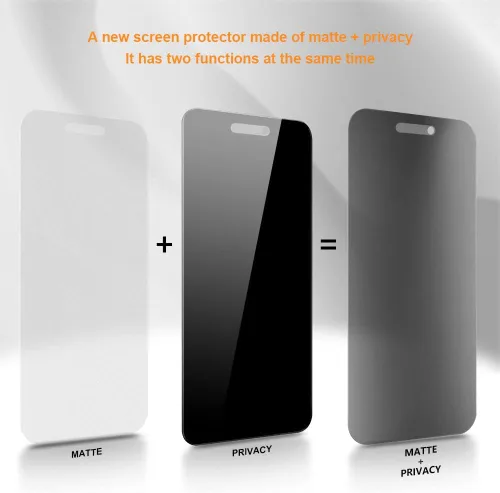 Miniatura 3 de Protector de pantalla de privacidad mate para iPhone 14 Pro Max de 6.7 pulgadas con protector de lente de cámara, cobertura completa, antirreflejos