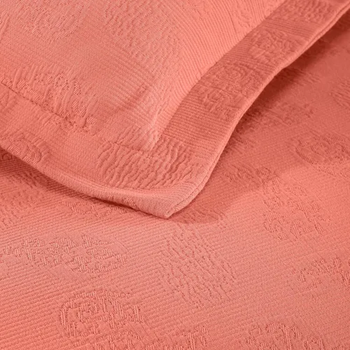 Miniatura 7 de Superior colcha de una plaza de jacquard y matelasse 100 % algodón de alta calidad, turquesa, individual, Coral, gemelo
