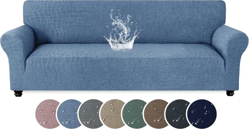 Miniatura 19 de MAXIJIN Funda impermeable para sillón de sala de estar, 1 pieza elástica con brazos, protector de muebles lavable para perros y mascotas (S, café)