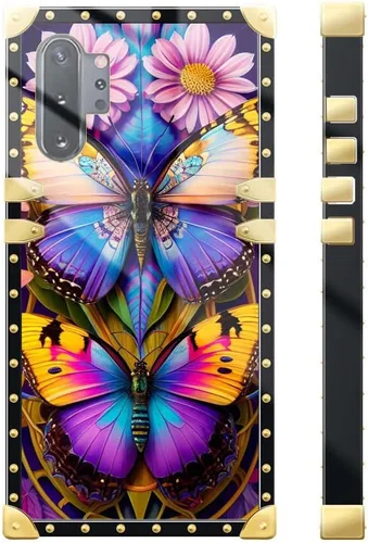 Miniatura 3 de Funda compatible con Samsung Galaxy Note 10 Plus, hermosa mariposa para mujeres y niñas, TPU suave a prueba de golpes, funda cuadrada protectora